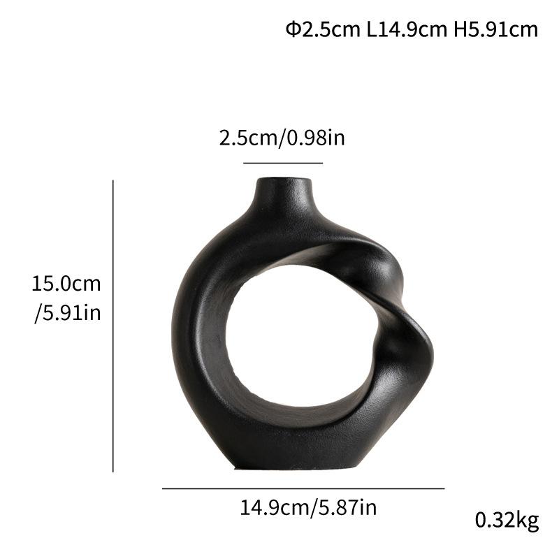 Creative Twist Ceramic Vase, Simple Round Vase, Light Luxury Home Desktop Decoration Ornament, Flower Insert