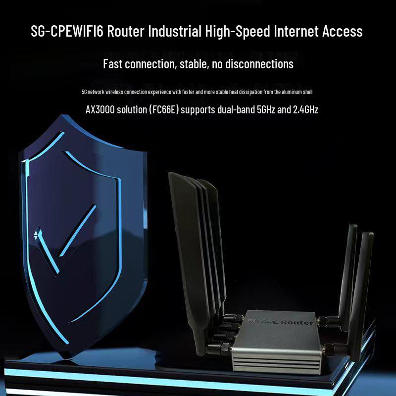Industrial Grade Dual-Band AX3000 WiFi6 Router: High-Speed 5G CPE, Enhanced Wall Penetration & Efficient Heat Dissipation.
