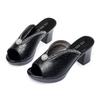 Fashion Fashion Crystal Platform Sandals Women 2025 Peep Toe Casual Slippers Woman Summer Shoes On Heels Outdoor Black High Heel Slides
