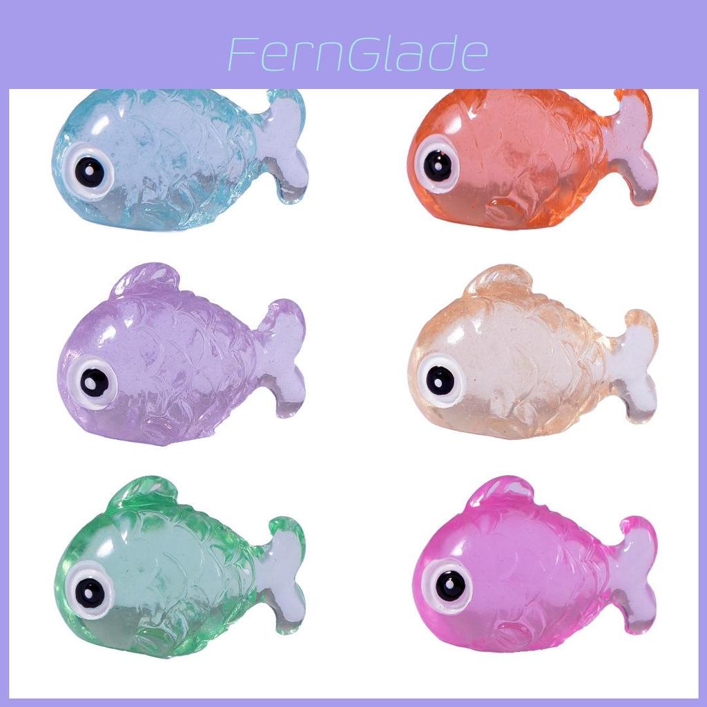 Colorful Glowing Fish Resin Craft Miniature Decoration For Moss Terrariums And Aquariums