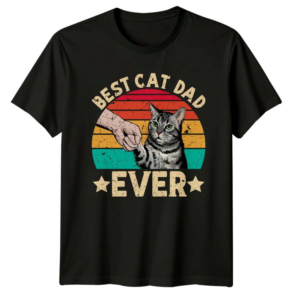 

Лучший папа-кот на свете футболка ретро винтажный стиль котенок кулачок 4XL