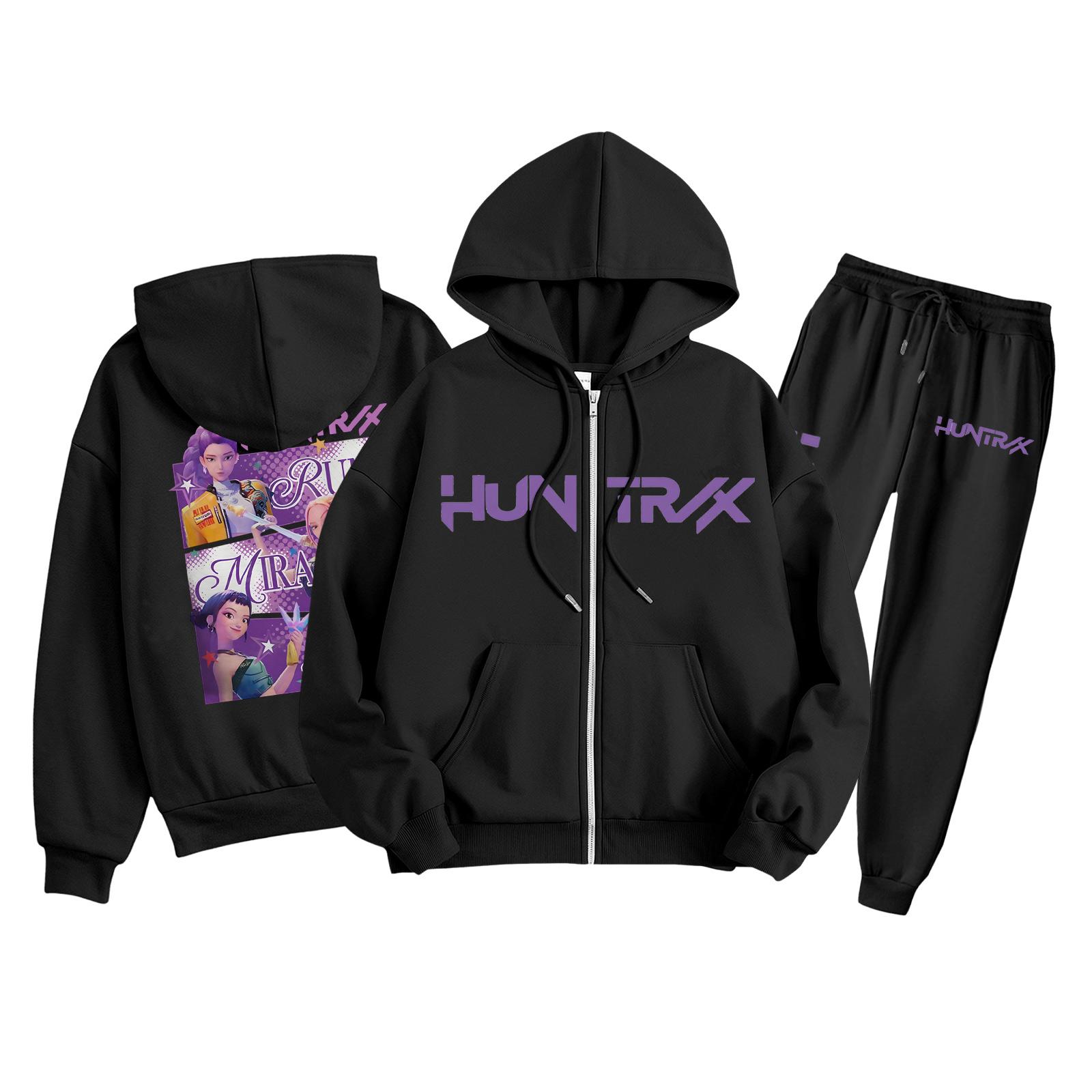 

Children s Fashion Long Sleeve Zipper Hooded Sweatshirt Sweatpants Solid Color Pocket Sweatshirt Set 100