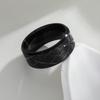 Rotatable Diamond-Patterned Stainless Steel Geometric Carved Decompression Men's Wide Band Ring
