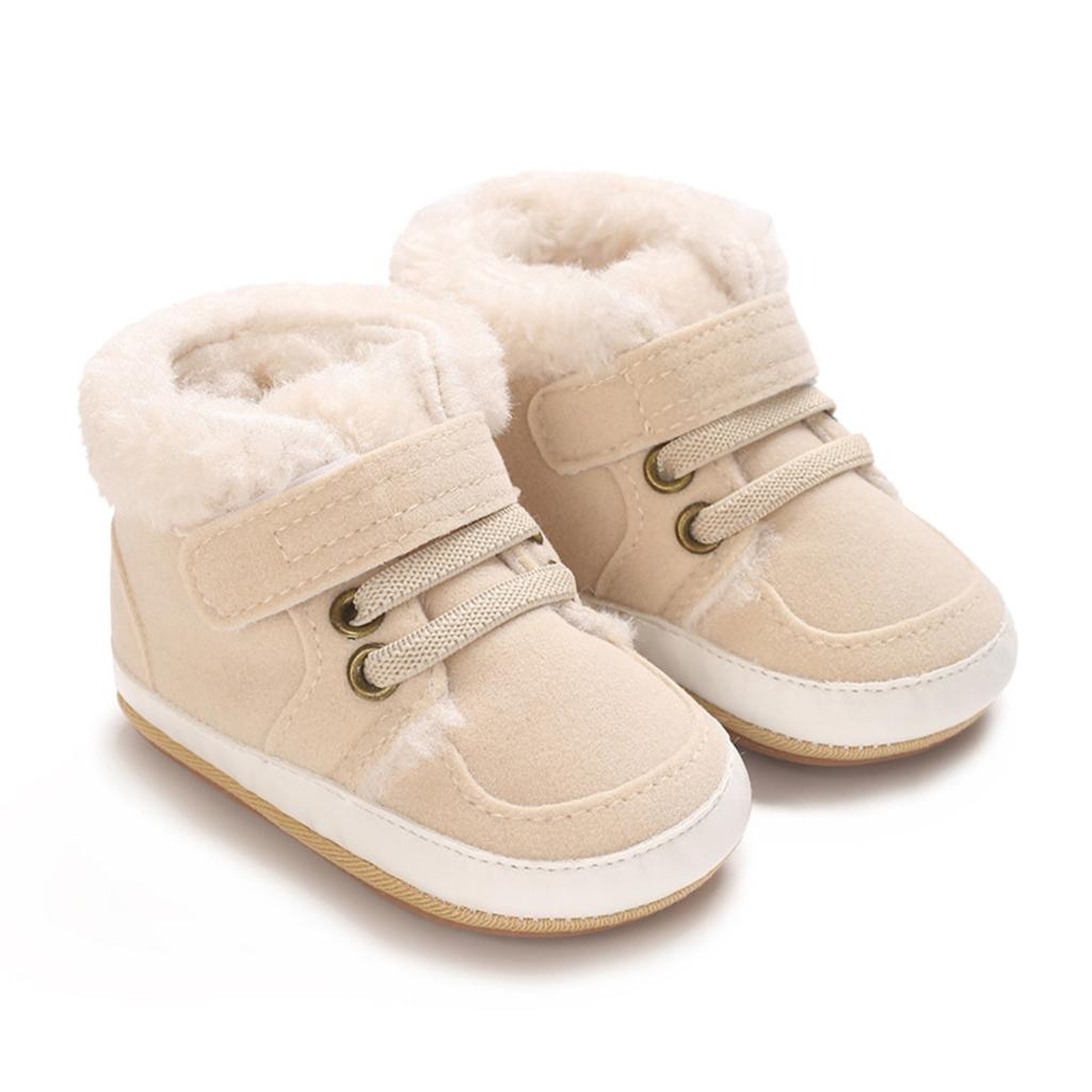 Baby Snow Boots with Hook and Loop Closure Lined Winter Boots for Infant Boys Girls