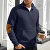 Men's Plaid Half Zip Long Sleeve Stand Collar Casual Sweatshirt