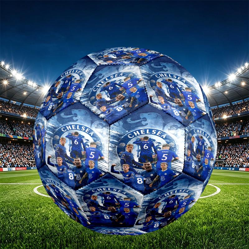 Chelsea F.C. Aufdruck Größe 5 Fußball, PU Abriebfester Fußball für Spieltraining und tägliches Üben, Geburtstagsgeschenk für Fußballfans