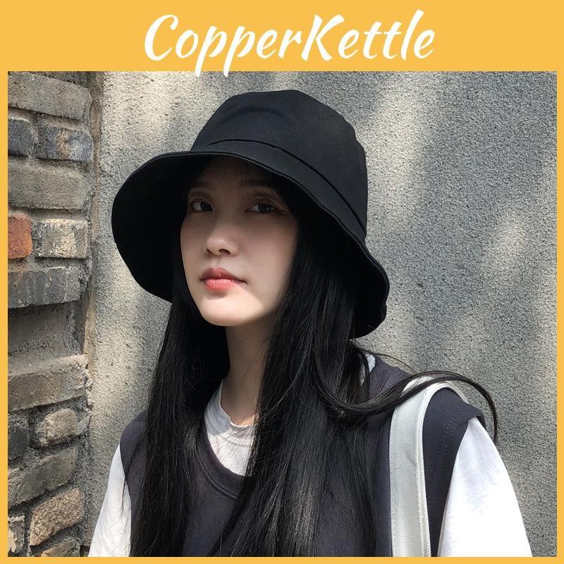 Black Comfortable Cotton Fisherman Hat For Men And Women Adjustable Sun Protection