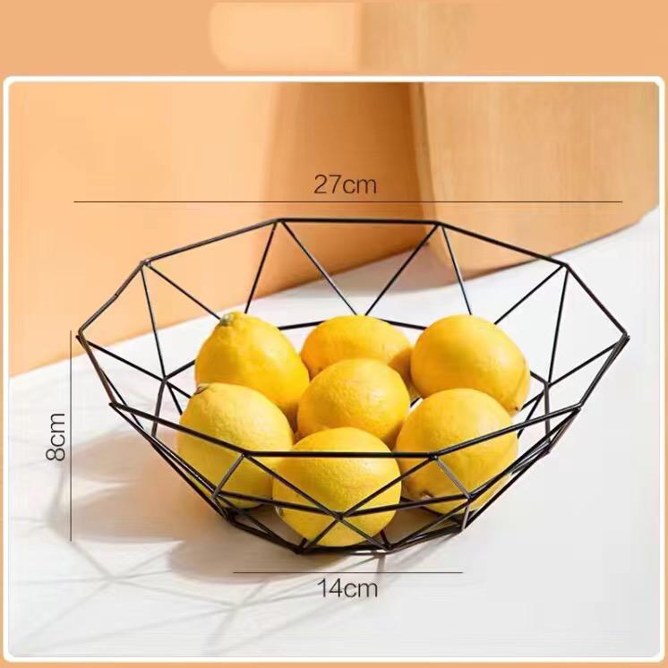 Simple Nordic Style Metal Fruit Basket Drain Basket Storage Basket Practical Kitchen Supplies Tablewear