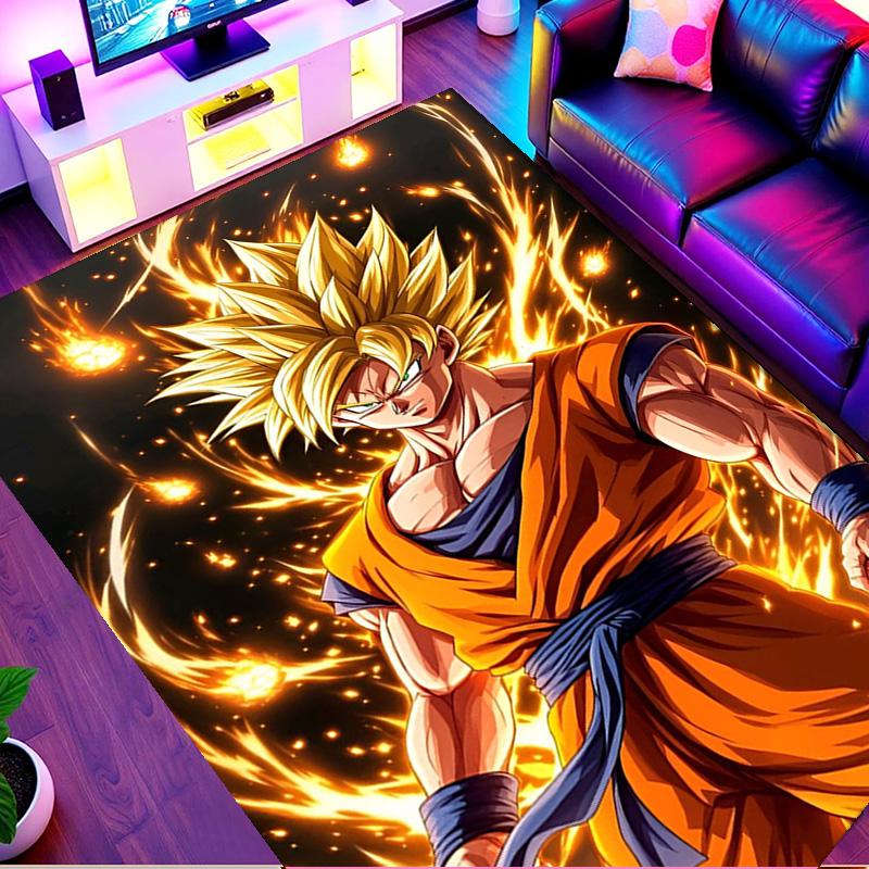 DRAGON BALL Print Rug, Washable Floor Carpet, For Entryway Dorm Laundry Room Office Study, Home Decor Birthday Christmas Gift