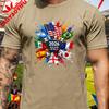 Usa Patriotic Country Flag Soccer T Shirt Unisex Vintage Burst Art Football Supporter Fan Casual Daily Trendy Streetwear Top