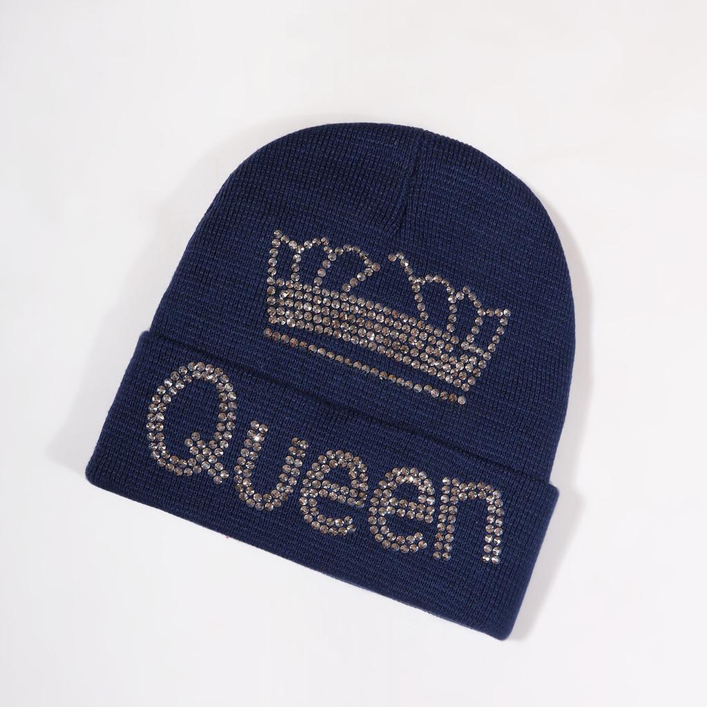 Crown Pattern Queen Winter Beanie Knitted Cap Warm Breathable Gifts Fashion