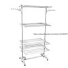 Stainless Steel Drying Rack Foldable Feet Four-layer Pulleys Movable Space-saving Household Clothes Storage Supplies