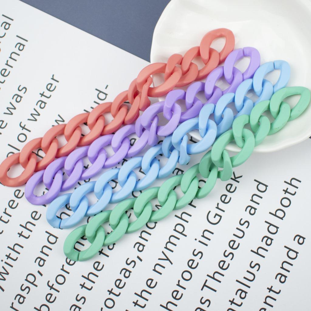 Acrylic Matte Hand-Feel Paint with Chain Insert Buckle and Jump Ring for DIY Jewelry and Phone Cases