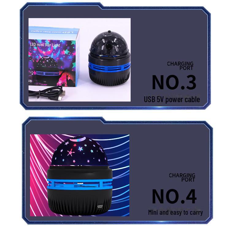 Aurora Starry Sky Night Light - Rotating Projector Lamp for Romantic Bedroom Atmosphere