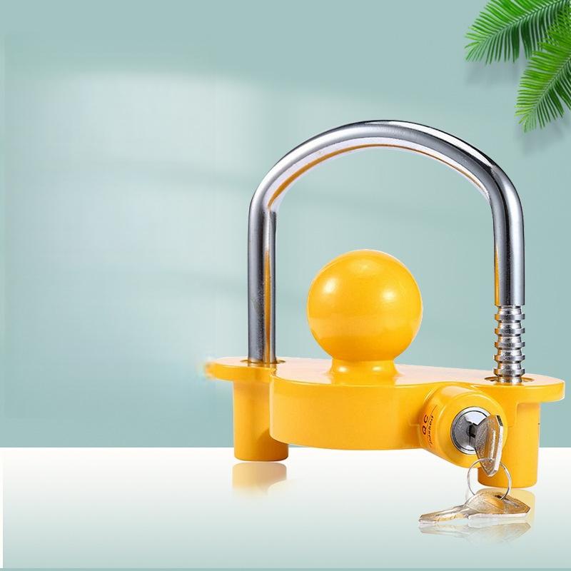 1 Set 2-5/16 Inch Adjustable Anti-Theft Coupler Lock Heavy Duty Trailer Hitch Lock U-Shape Ball Security For Tow Receiver
