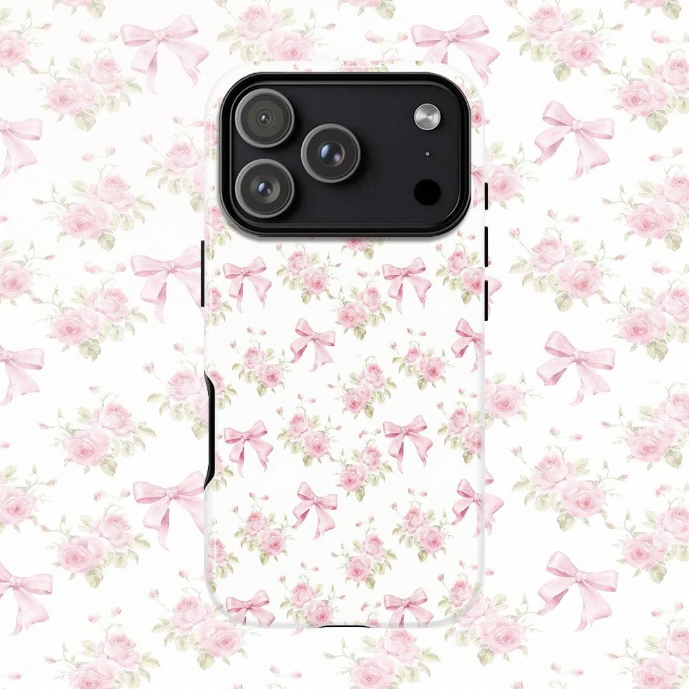 

Clmj New Cute Bow Phone Case for IPhone 17 17e 16e 16 15 14 13 12 11 X XS XR XSMAX 7 8 Air Pro Max Plus Double-layer Back Cover iPhone 11