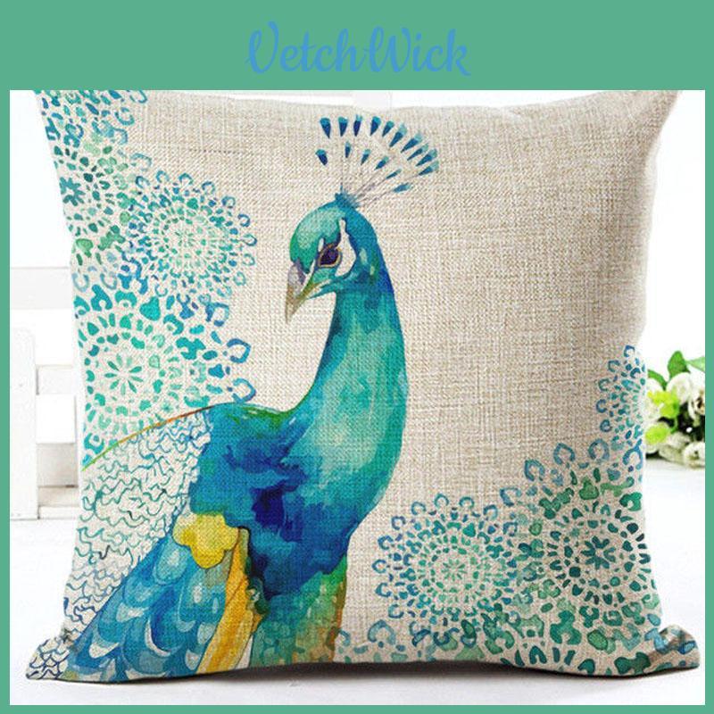 Elegante Fronha de Almofada Nórdica Pavão 18" Com Design Atemporal Para Decoração de Casa