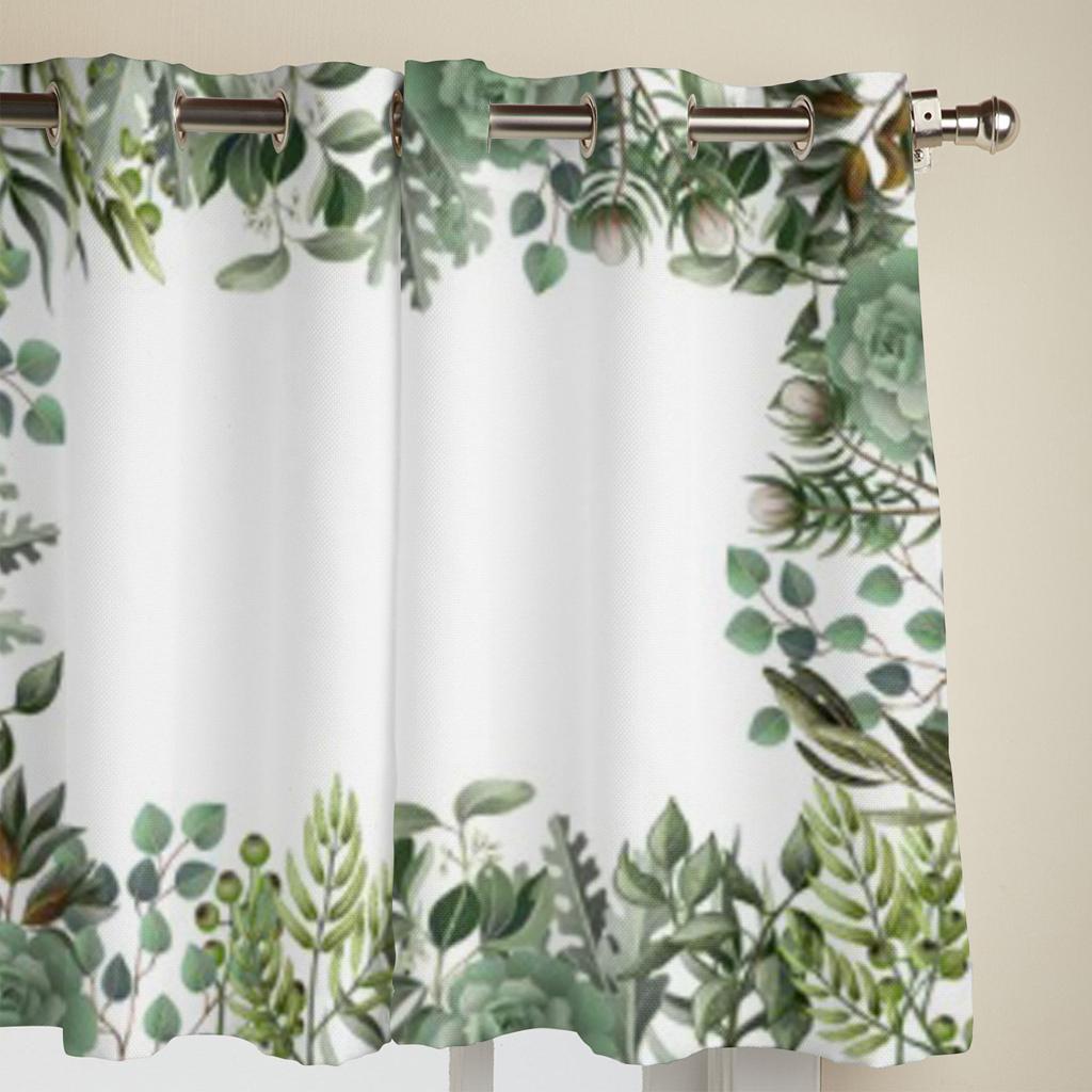 Moderne Fenstergardinen Aquarellstil Blätter und Sukkulenten Luxus Mode Gardinen für Wohnzimmer Schlafzimmer Küche Vorhänge