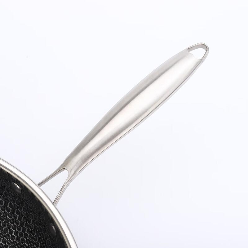 ZISIZ Honeycomb Stainless Steel Non-stick Wok