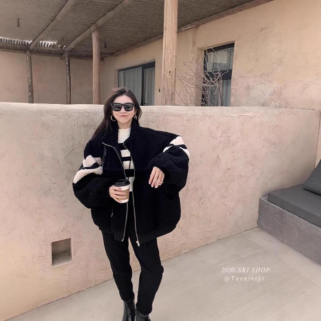 Women's Plus Size 2024 Winter Thick Lambswool Zipper Coat