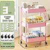 Compact Folding Carbon Steel Storage Cart for Kitchen or Bedroom