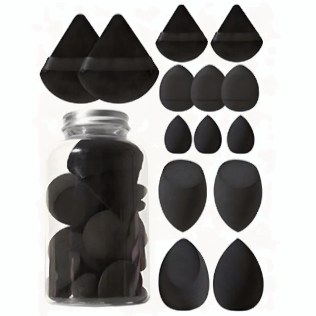 14Pcs Makeup Sponge Set Hydrophilic Polyurethane Pink Purple Brown Orange Black