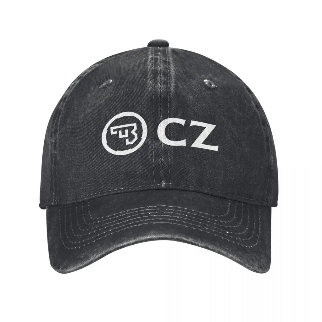 White CZ Guns Logo Unisex Baseball Caps Distressed Denim Caps Hat Vintage Outdoor Running Golf Headwear