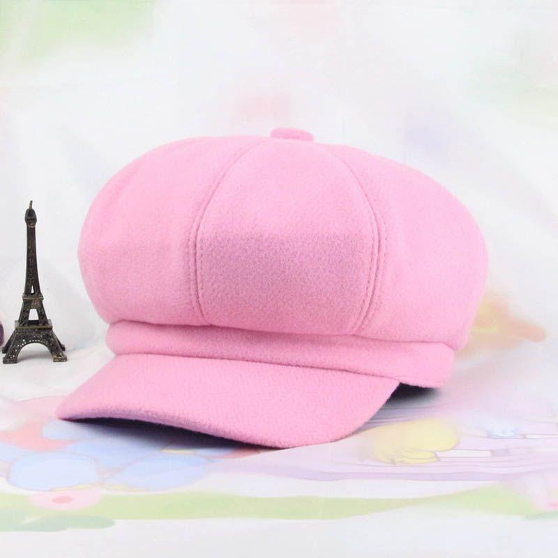 Chic And Stylish Women Vintage Solid Wool Gatsby Newsboy Octagonal Hat Cabbie Driver Cap