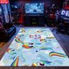 Cute Rainbow Pegasus Area Rug, Cloud Sky Theme Non-slip Floor Mat, Decorative Carpet for Kids Girls Bedroom, Washable Home Gift