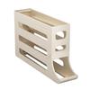 Slide Egg Storage Box: 4-Tier Step-Style Holder for Fridge Door, Large Capacity Automatic Roller
