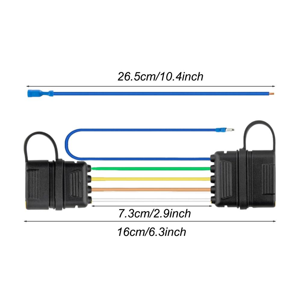 

4-ходовой в 5-ходовой плоский адаптер для прицепа, многоцелевой всепогодный плоский адаптер для прицепа, черный жгут проводов для прицепа