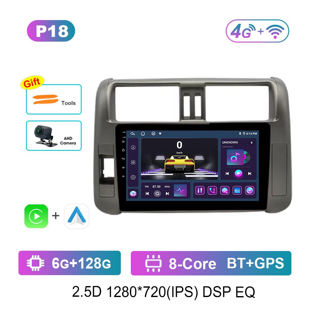 9 Inch Car Radio Multimedia Player for Toyota Prado 2009 - 2013 Android System GPS Navi WiFi BT 4G Carplay Head Unit Auto Tools