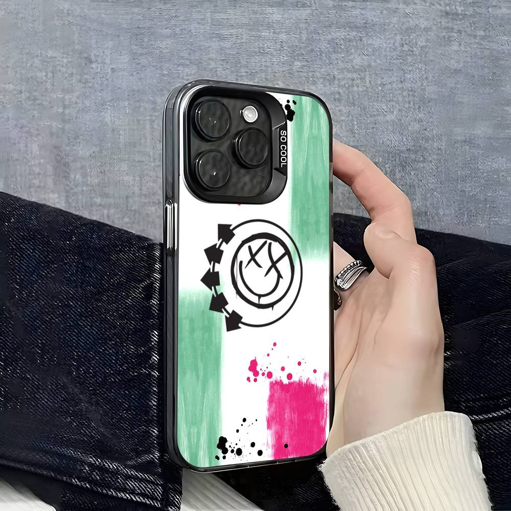 Band B-Blink-182 Phone Case For iPhone 16 15 14 13 12 11 Pro Max Grey Black Matte Laser Metallic Aurora Funda