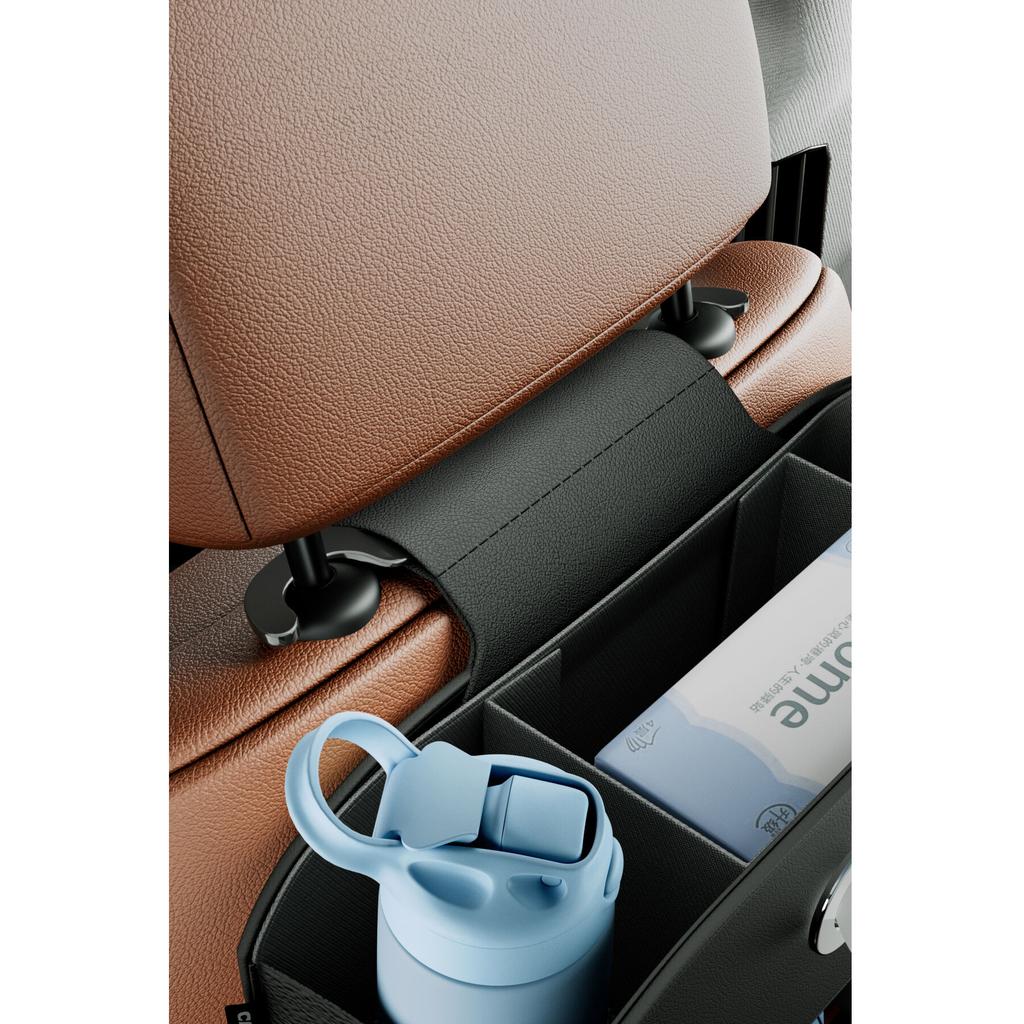 Car Seat Back Organizer With Hooks Leather Auto Backseat Hanging Cup Holder Tissue Box Holder Back Seat Headrest Storage Box