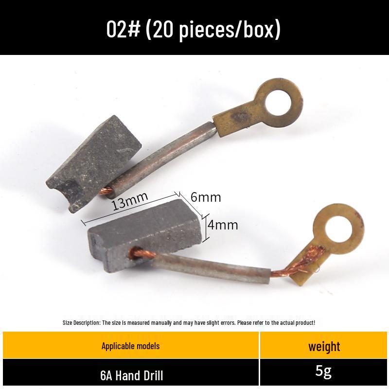 Carbon Brush Set for Angle Grinders, Cutting Machines, Hand Drills, Polishers, Sanders, Impact Drills, and Motors