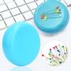 Magnetic Pin Cushion Sewing Stitching Needle Storage Pin Blue Round Holder Box