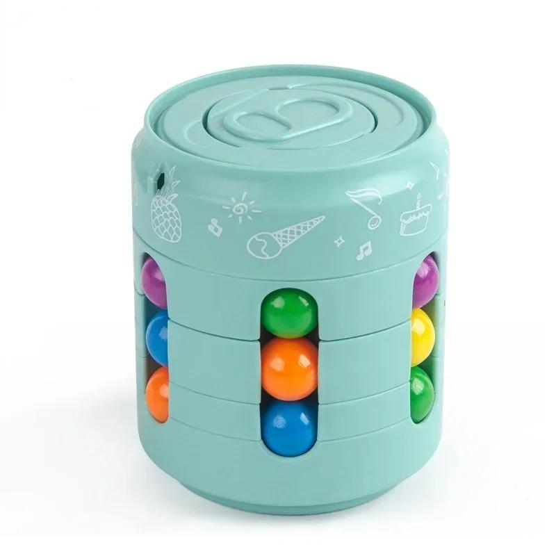 Getränkedose Würfel 3 in 1 Mehrere Funktionen Fidget Spinner Rotierender Magischer Bohnenwürfel Kreisel Bunte Bohnen Fingerkreisel Dekompression