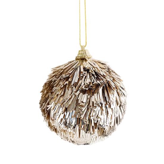Glitter Tinsel Pom Poms Christmas Ornament Fluffy Pom Pom Ball Christmas Tree Hanging Deecoration for Holiday Party Decor