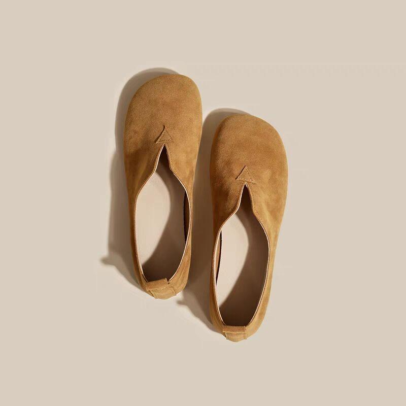 Shoes for Women Round Toe Slip-on Spring and Autumn Woman Flats Stylish Y2k with Discount Korean Style Sale Wholesale Chic Point