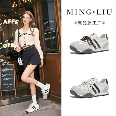 Toe Cap Leather Autumn New Shoes Women's Shoes Versatile Casual Sports Shoes Women's