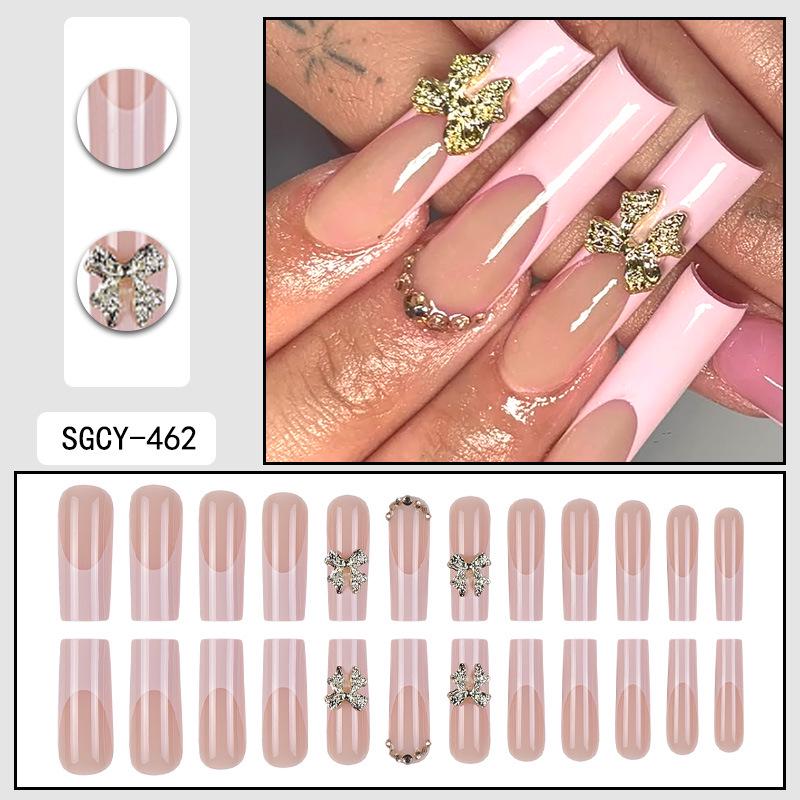 O8 Long Nail Art Tips - European & American High-End Wearable Summer Stickers