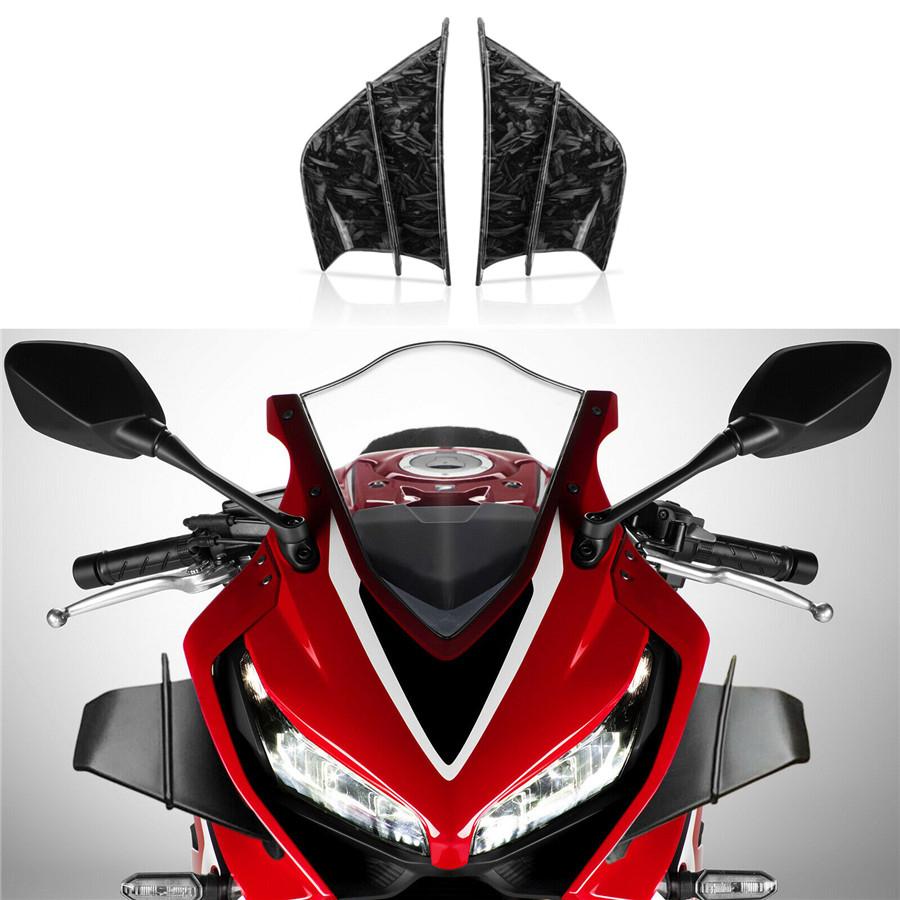 2x Race Motorcycle Side Wing Fairing Winglets Spoiler Air Deflector Marble Look
