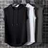 Taglie forti Abbigliamento estivo da uomo Canotte Felpa Top senza maniche Felpa con cappuccio Gilet Allenamento Fitness T-shirt da uomo Allenamento Gilet Hip Hop