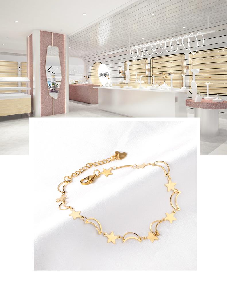 LUXUKISSKIDS Moon With Star Cute Anklet Bracelet For Women Fashion 2025 Gold Plated Summer Beach Ankle Bracelet Jewelry Bijoux