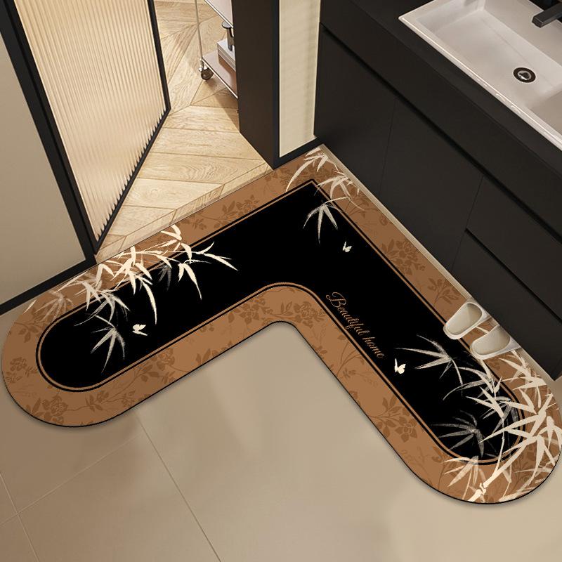 

Средний античный стиль вход в ванную комнату абсорбирующий противоскользящий Г-образный коврик в форме сердца для угла ванной комнаты 120 * 120cm