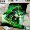 1PC Custom Name Rider Neon Green Smoke blanket versatile,all-season throw suitable for the living room,bedroom,camping,travel,and gift
