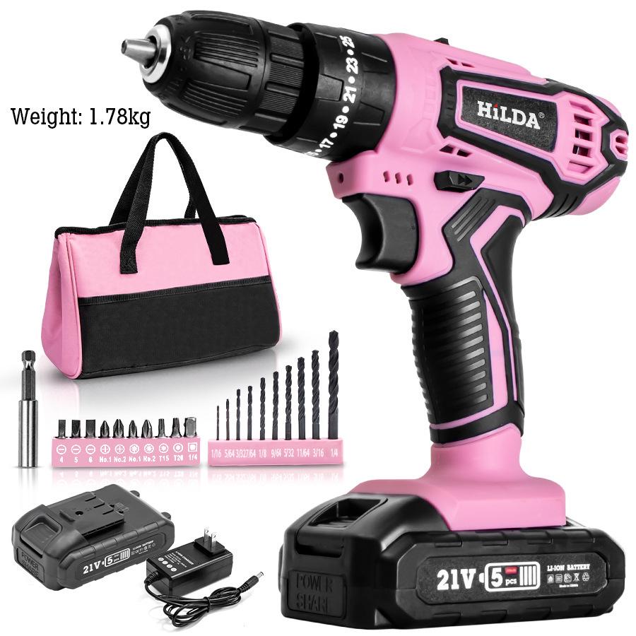 21V Portable Lithium Battery Rechargeable Impact Drill & Electric Screwdriver