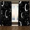 2-pack Måne & Stjärnhimmel Halvgenomskinliga Gardiner - Polyester   Maskintvättbar   Stångficka Design För Sovrum & Vardagsrum Dekor