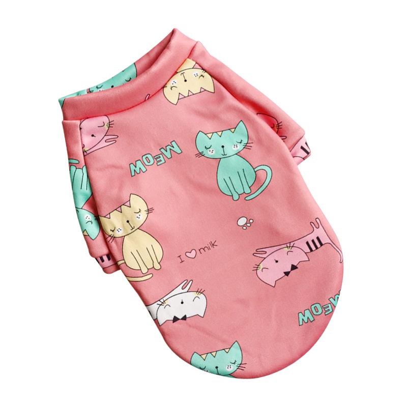 Suéter de Pelúcia com Estampa de Desenho Animado para Animais de Estimação de Duas Pernas para Cães e Gatos - Primavera ao Inverno