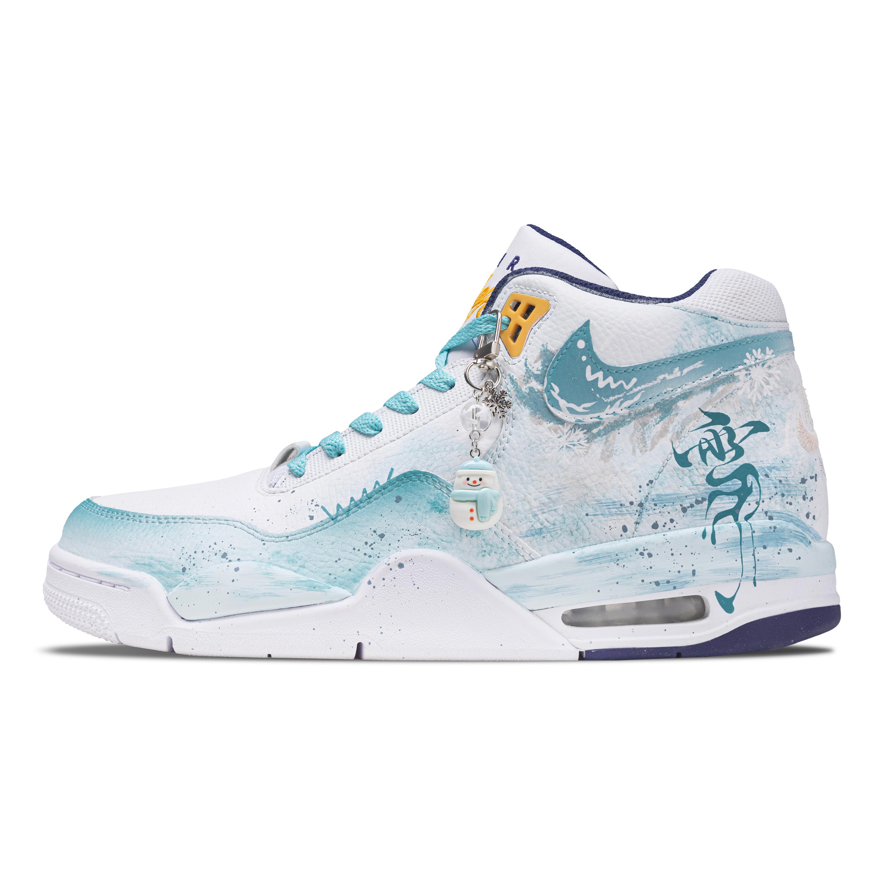 

Nike Flight Legacy First Snow Thermal Coverage Mid top Vintage Basketball Shoes Men s Light Blue BQ4212-102(Team365-) 40